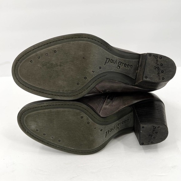 PAUL GREEN Dallas Bootie Shoes Womens 6.5 Distressed Gray Ankle Strap Heel Boot - Picture 7 of 13